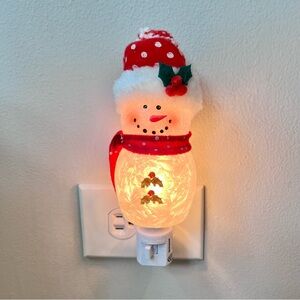 Stony Creek Frosted Snowman Night Light Lighted Glass Decor